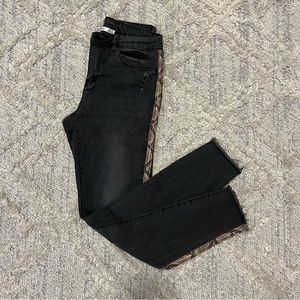 Dex Distressed Black Skinny Jeans w/ Snake Stripe Size 26